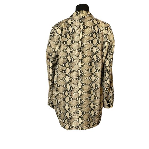 Abbeline beige brown snake print open front jacket size Medium - Picture 6 of 13